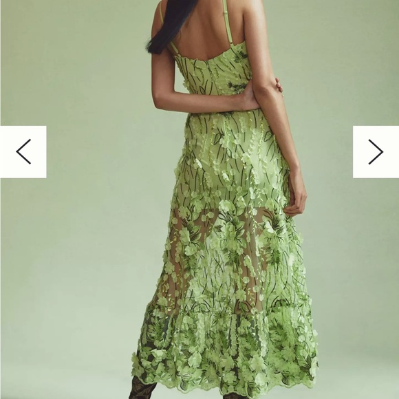 Helsi Green Maxi Floral Dress Size Small - Picture 2 of 8